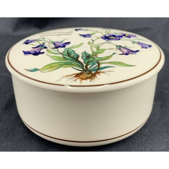 Villeroy & And Boch Trinket Box Campanula rotundifolia Botanica Lidded 4" - Picture 2 of 10